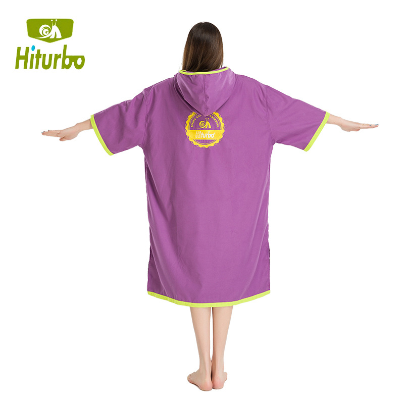 HITURBO 빠른 건조 목욕 코트 비치 다이빙 수영 걷는 선 스크린 변경 옷 커플 HAITAI BO 자수