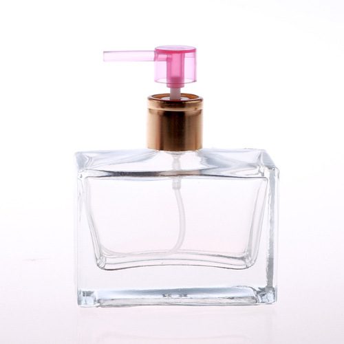 Perfume dispenser glass spray bottle dispensing tool lotion portable press dispensing head pink transparent color