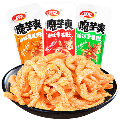 素肉-卫龙魔芋爽素毛肚香辣麻辣条面筋休闲小吃零食魔芋丝酸麻辣毛肚-素肉