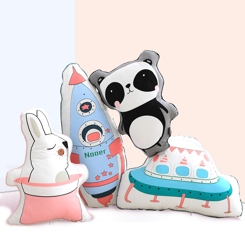 Ins北歐羽毛抱枕清新懶人可拆洗全棉兔子靠墊布藝公仔生日禮物