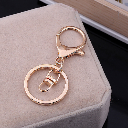 Large character lobster buckle key ring metal color-preserving diy jewelry key chain accessories three-piece set alloy waist buckle