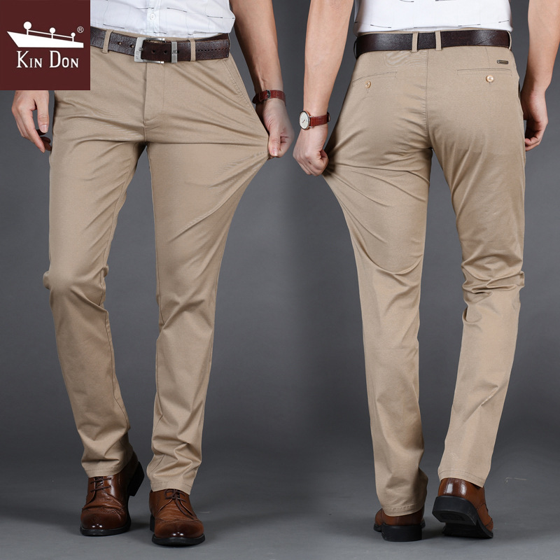 金盾品牌男式休闲裤修身直筒薄款长裤休闲青年休闲裤男裤一件代发