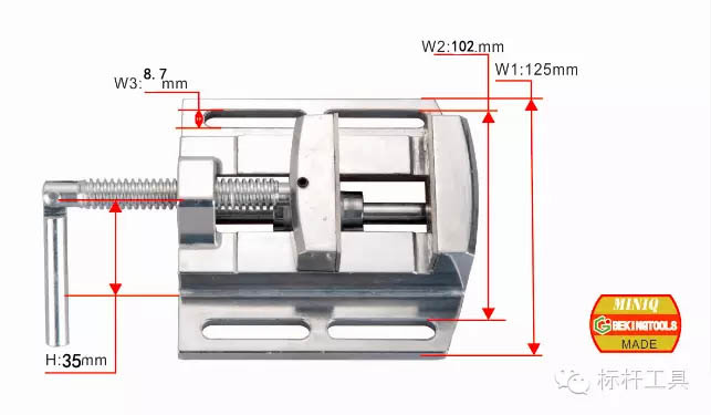 Alicates pequeños de aleación de aluminio Alicates planos de 2,5 pulgadas Sujeción precisa a juego Li Rongjie Ben Mini taladro de banco pequeño fuerte