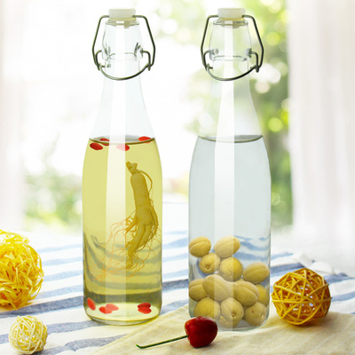 密封瓶保鲜防漏储藏瓶蜂蜜牛奶果汁泡酒酵素瓶油瓶玻璃油壶调料瓶|ru