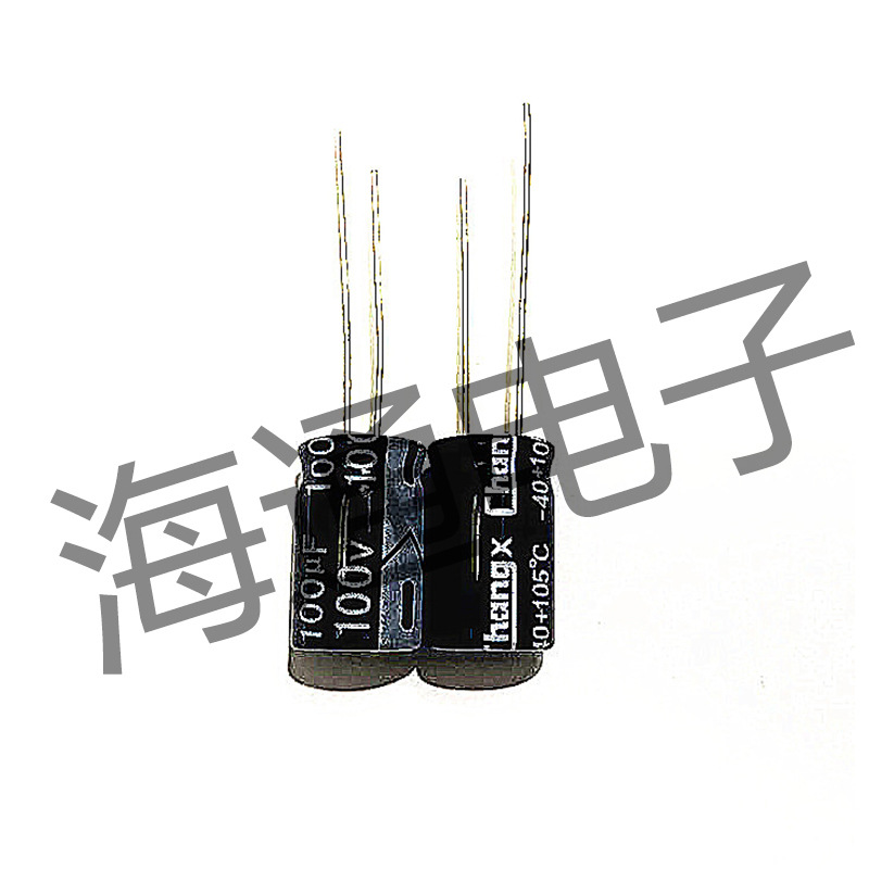 批发现货100v100uf直插铝电解电容10x17mm常规体积海量库存|ru