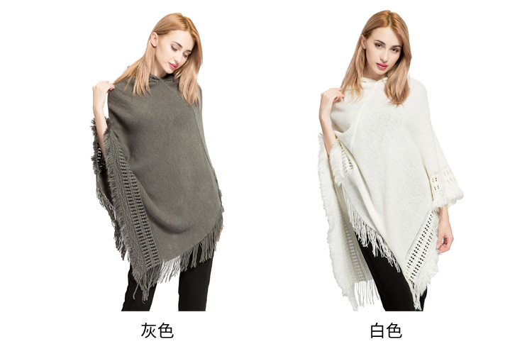 速卖通亚马逊热卖 大码针织套头衫批发 冬季仿羊绒披