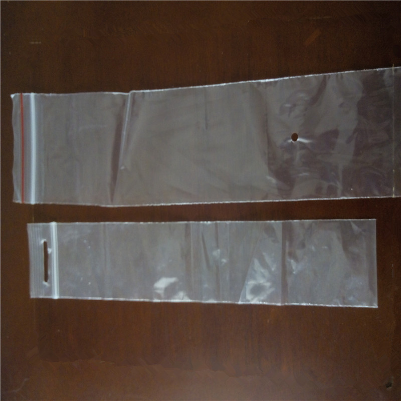 透明pe自封口胶袋彩色pe骨袋骨上打飞机孔挂孔的pe密封贴骨袋