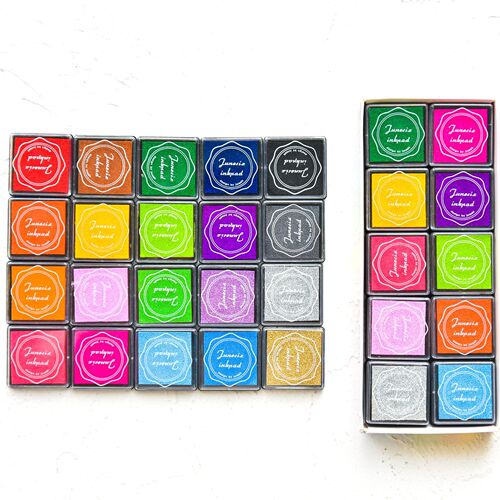 junesix 4*4cm finger painting color ink pad rubber cute children teacher seal stamp pad 20 colors set