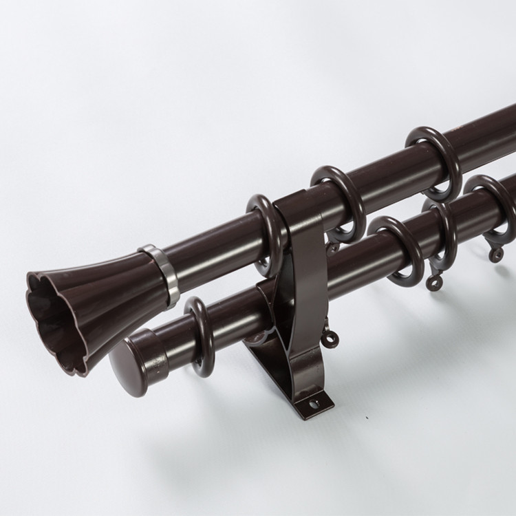 Manufactor Direct selling Northern Europe curtain rod Single pole Rome double Pole White Black aluminium alloy track bedroom parts