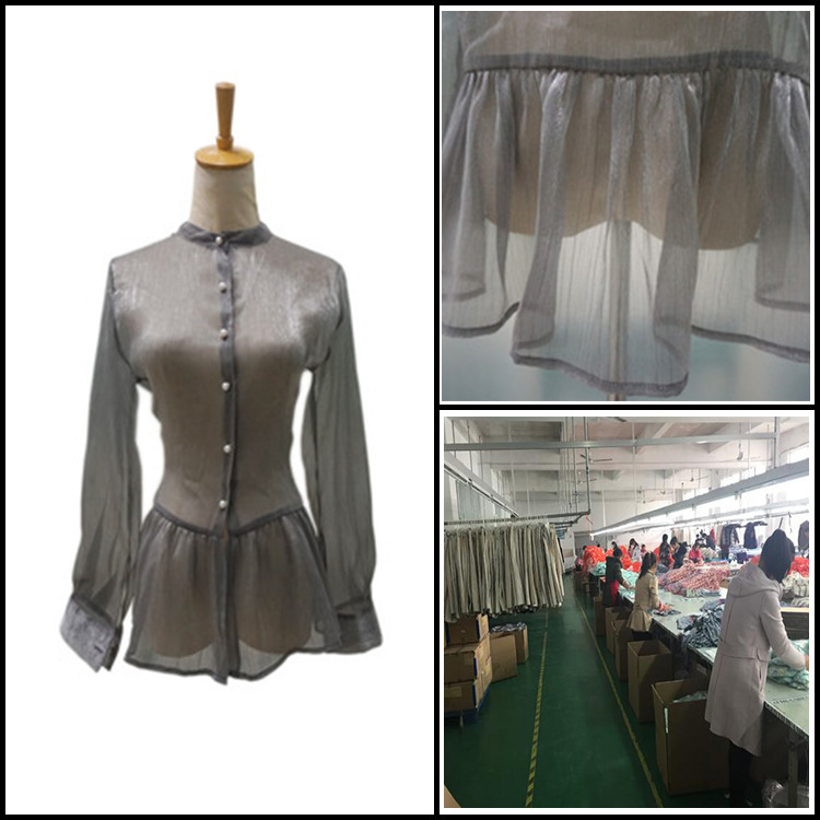 Fashion Wear Medieval Women's Wear Transparent Black Shirt Sewing Pearl Professional