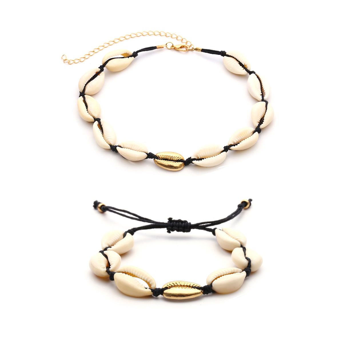 NATURAL PUKA GOLD SHELL Cowrie Mar Shell Collar Para Mujer Mejor Amigo ...