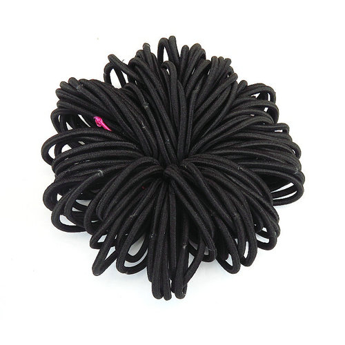 Korean Style Seamless Elastic Hair Tie Updo Hair Accessory High Elasticity Seamless Hair Ring Black Rubber Hair Band Wholesale