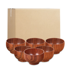 酸枣木饭碗 时尚木质工艺碗整箱装 汤碗木质餐具 小饭碗量贩装