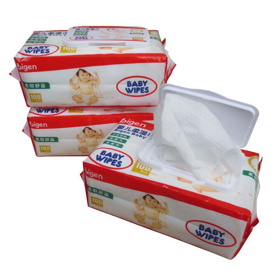 Factory direct newborn baby wet tissue 100 with cover baby children hand wet tissue 100 wholesale