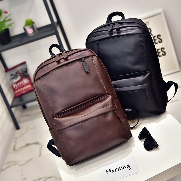 2018 new men's travel bag fashion backpack pu backpack men's leisure sports backpack one