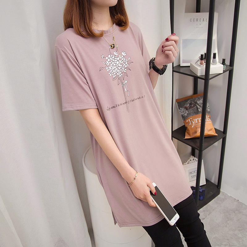 春夏裝女短袖壹步裙長裙條紋圓領連衣裙棉質中長款寬松包臀打底裙