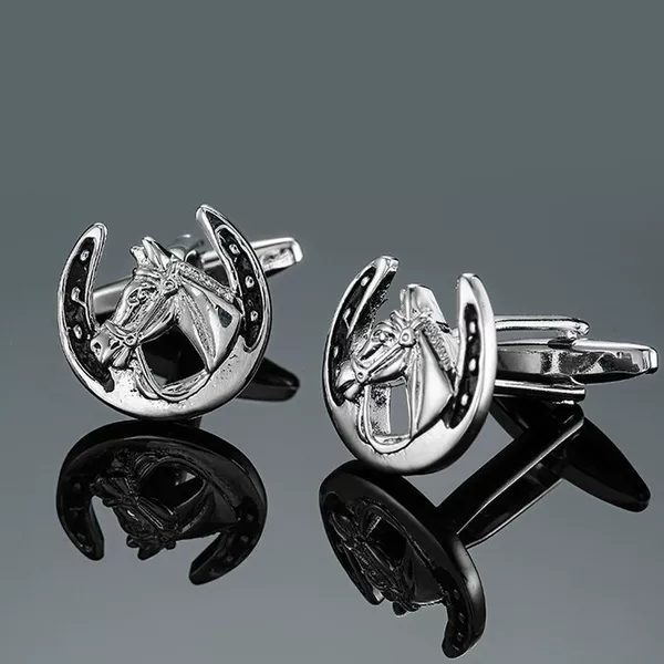 Silver black horse head