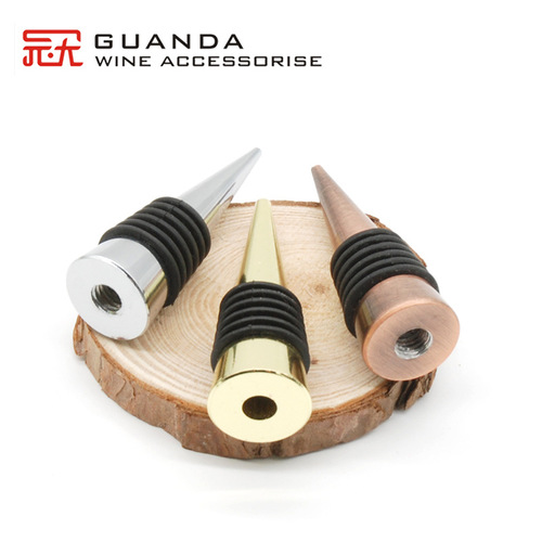 Factory Direct Supply Zinc Alloy Aluminum Alloy Silicone Red Wine Stopper Base Lower Body Flat Head Wine Stopper Bottle Stopper Accessories Wholesale
