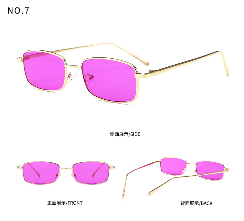 Capsule-shaped Narrow Retro Sunglasses European And American Catwalk Square Sunglasses display picture 7