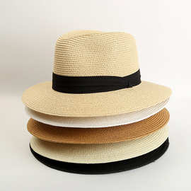 帽子男士短檐草帽现货供应 英伦礼帽 度假海边遮阳帽休闲帽