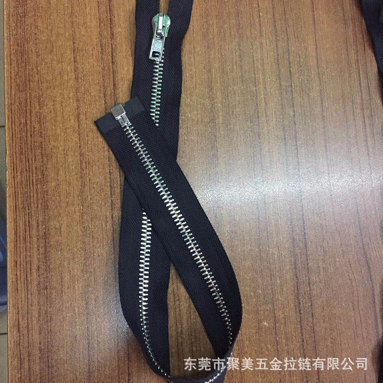 8号金属欧款牙瑞士牙白金开尾欧款头拉链