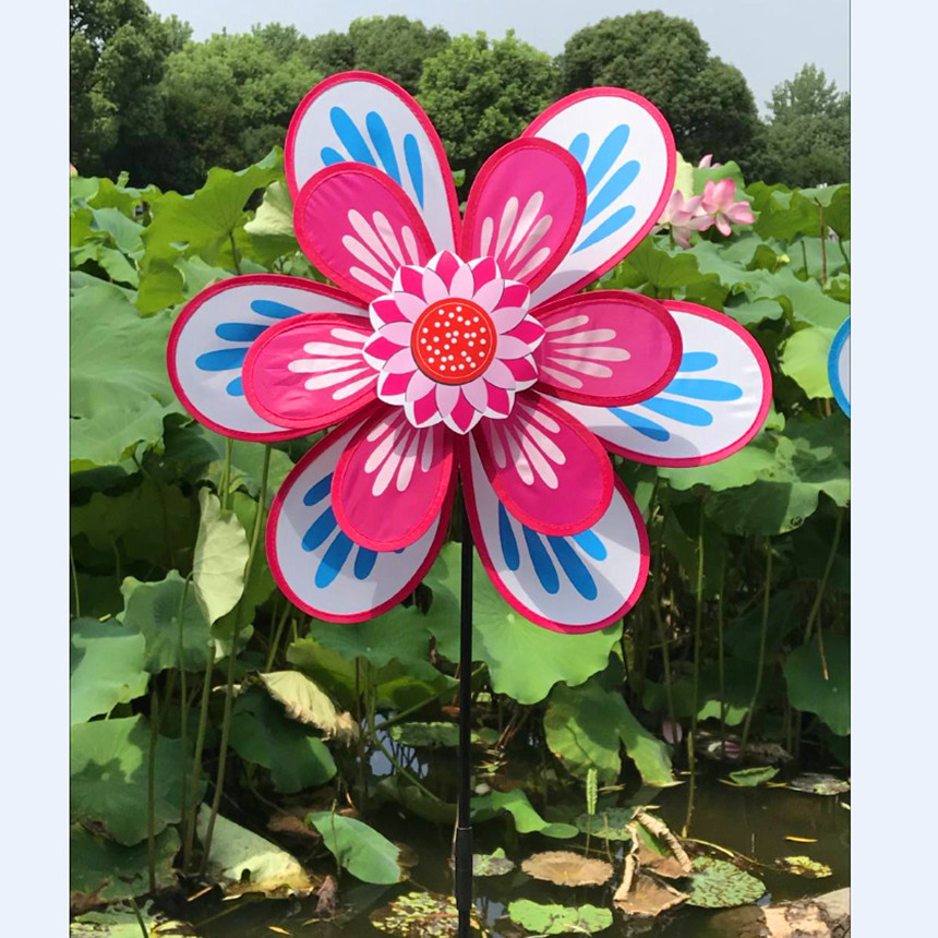 双层布印烟花玫红