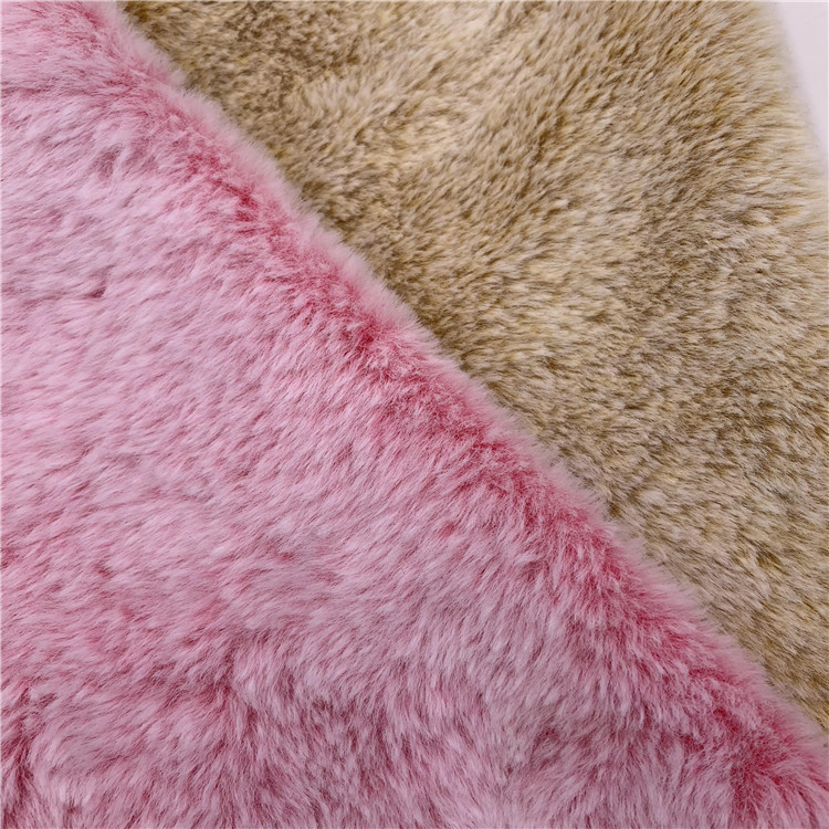 现货绒布 褪白小兔毛 10mm褪白双色兔毛长毛绒面料 毛绒玩具布料