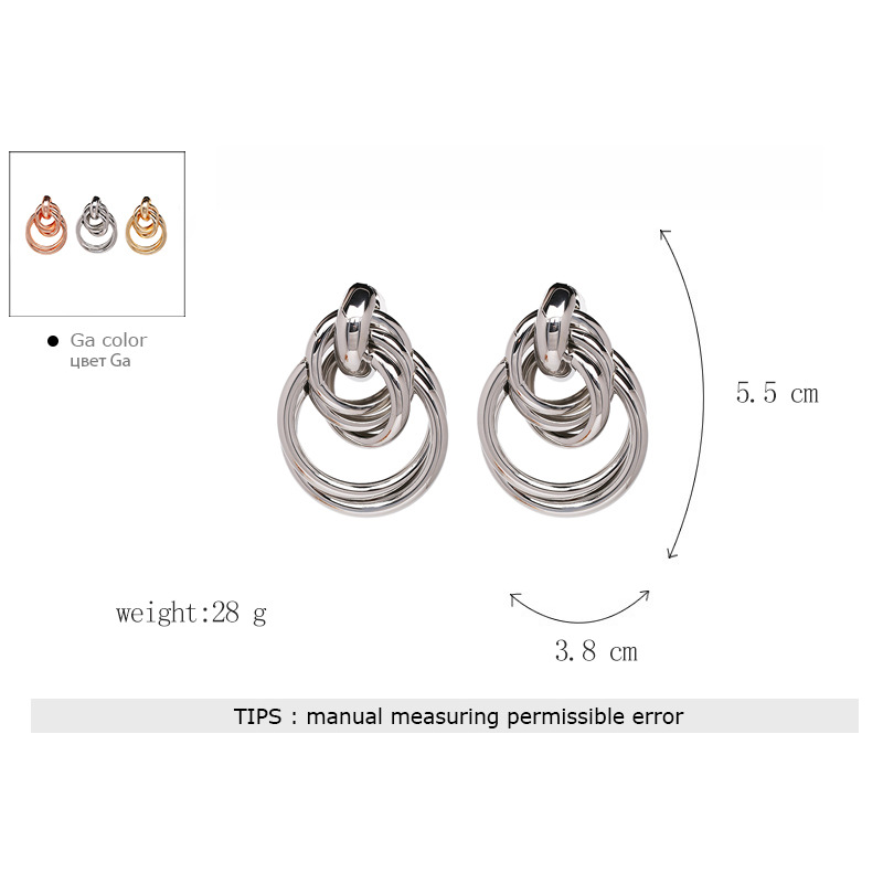 Metal Beaded Round Earrings - Image 2