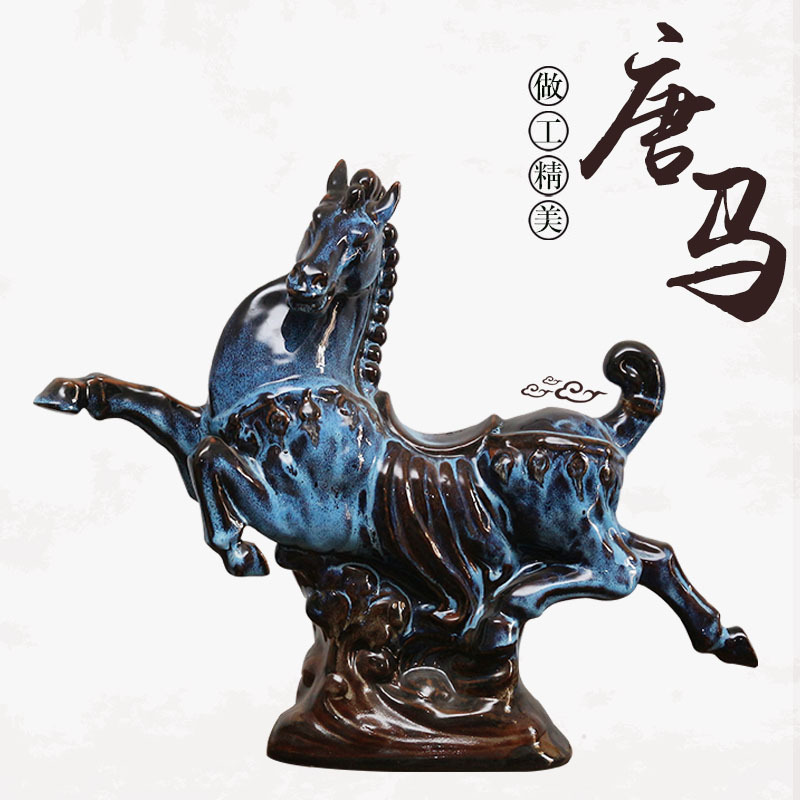 陶瓷唐马 中式十二 生肖美术陶瓷  陶瓷工艺品家居饰品摆件