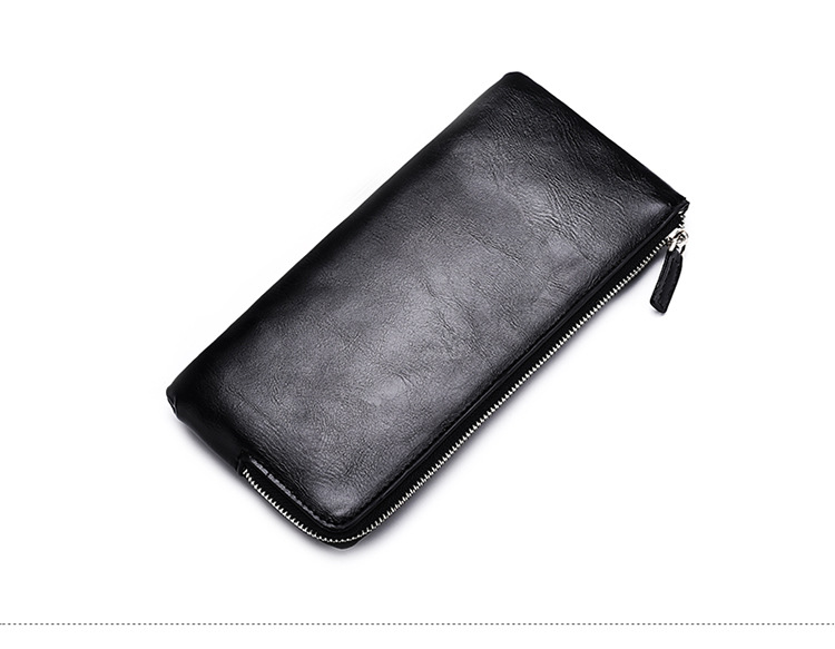 Men's Solid Color Pu Leather Zipper Wallets display picture 1