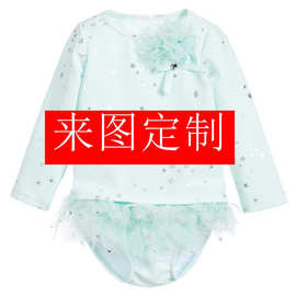 固色处理流苏儿童婴儿宝宝分体新款女童星星防晒套装童装服装泳衣