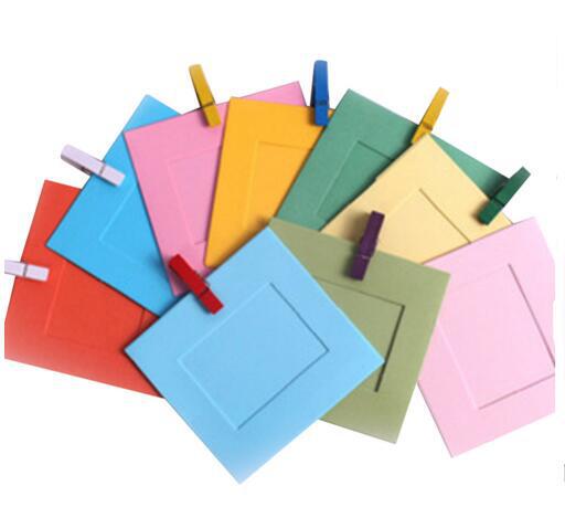 Factory direct creative hanging paper photo frame 3567 inch colorful 10 with hemp rope clip combination photo wall wholesale