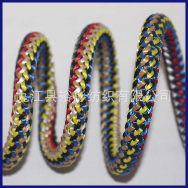 厂家 生产12针 10mm高速花式针通绳 双色针通绳  五彩编织绳