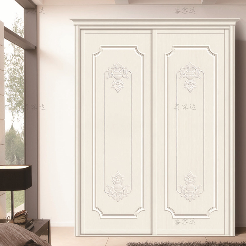 Shanghai customized Northern Europe Simplicity Sliding door wardrobe combination Door Sliding doors Wardrobe Storage furniture carving Sliding door
