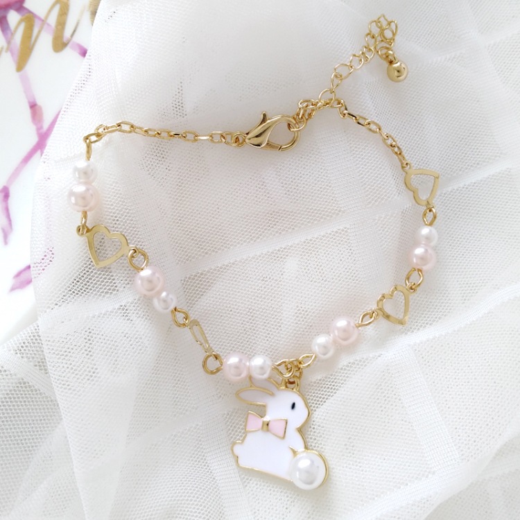 Cute Little White Rabbit Love Bracelet display picture 7