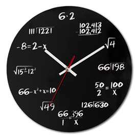 亚马逊热卖爆款客厅创意挂钟个性数学装饰木制时钟clock简约钟表