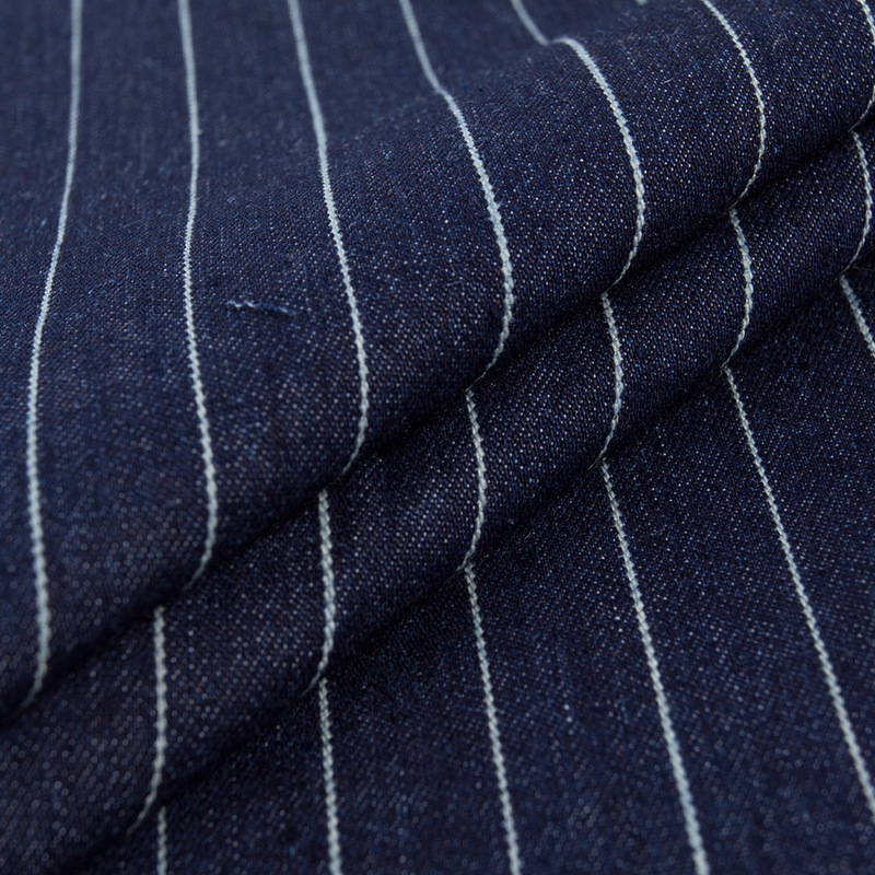 New 12+12/2*200D/40 denim fabric denim yarn-dyed striped fabric denim