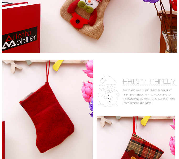 Weihnachts Dekoration Liefert Weihnachts Mann Kleine Socken Weihnachts Baum Anhänger Weihnachts Strumpf Geschenk Tasche Hersteller Großhandel display picture 7