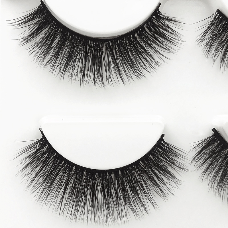 False Eyelashes Makeup Tools Types Solid Color Mink Hair False Eyelashes 3 Pairs