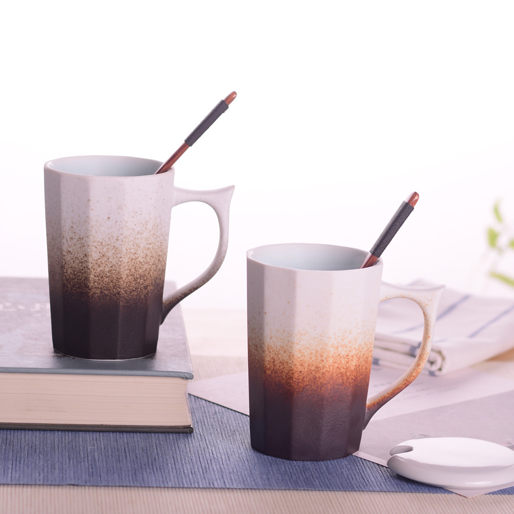 2018热销景德镇复古陶瓷马克杯 水杯情侣对杯促销礼品 文字定制