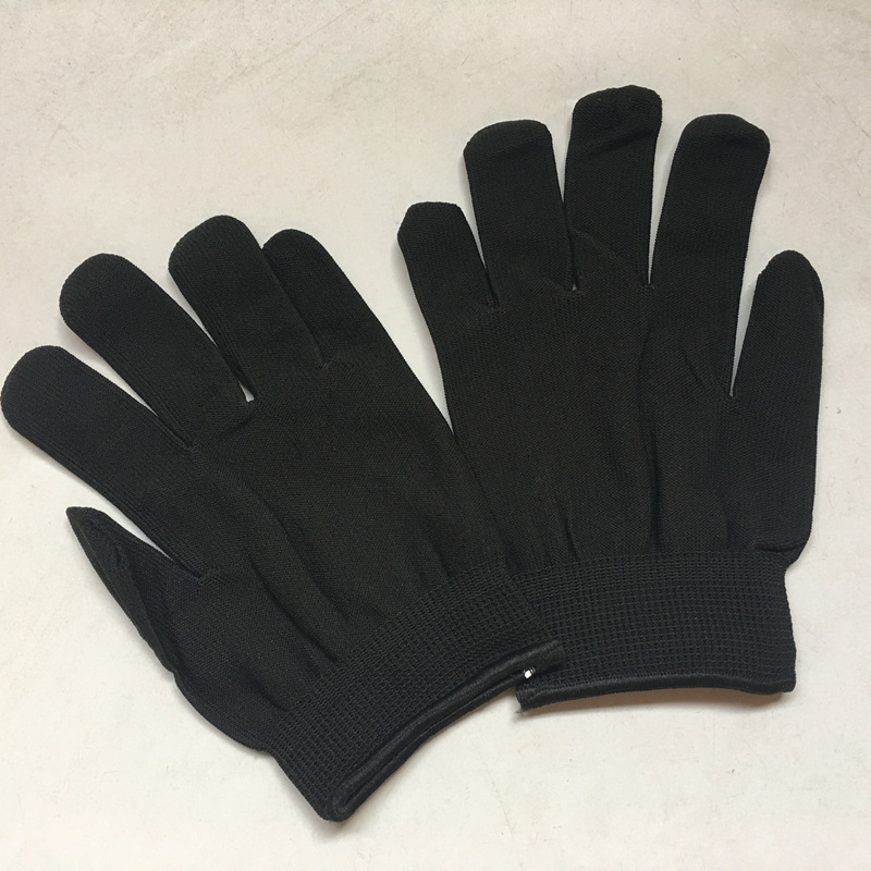 2元男士手套 全指手套  尼龙线黑色劳保 两元店批发地摊货源