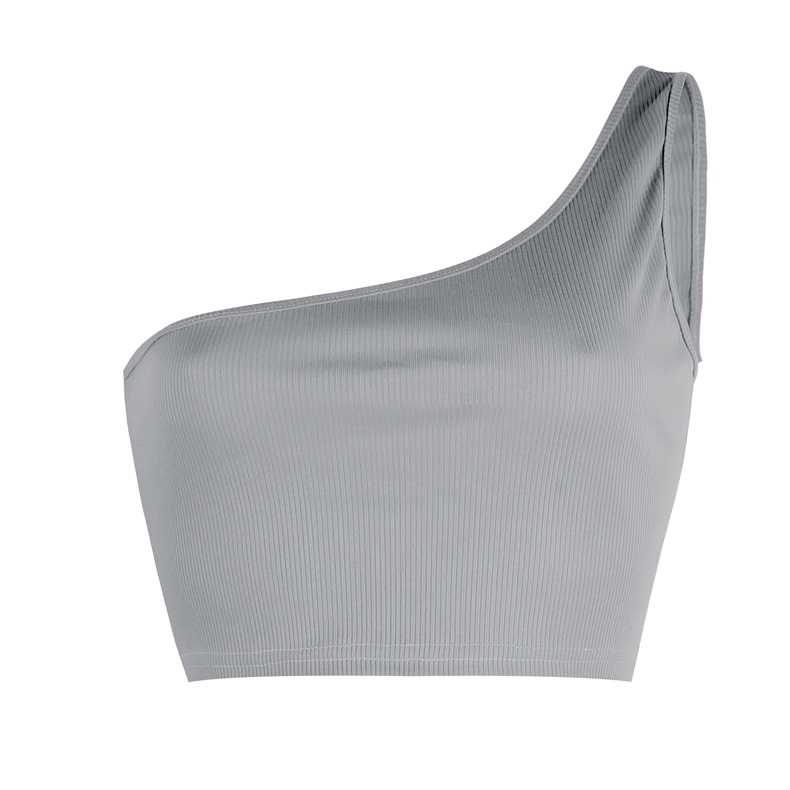 solid color one shoulder vest  NSZH21718