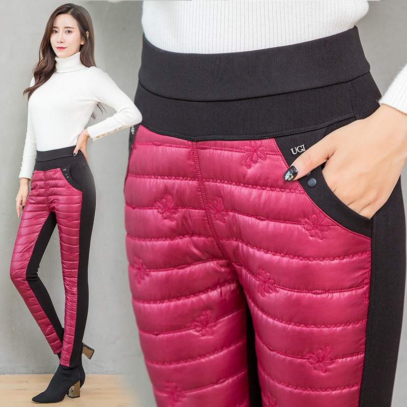 2018 new pattern Down cotton-padded trousers Warm pants Paige Middle and old age Panties Plush thickening cotton-padded trousers mom trousers