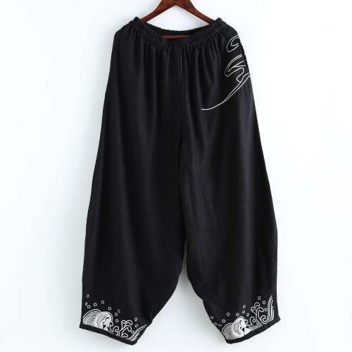 Men Taichi Kung fu pants National Men pants, Ma Weila embroidered pants