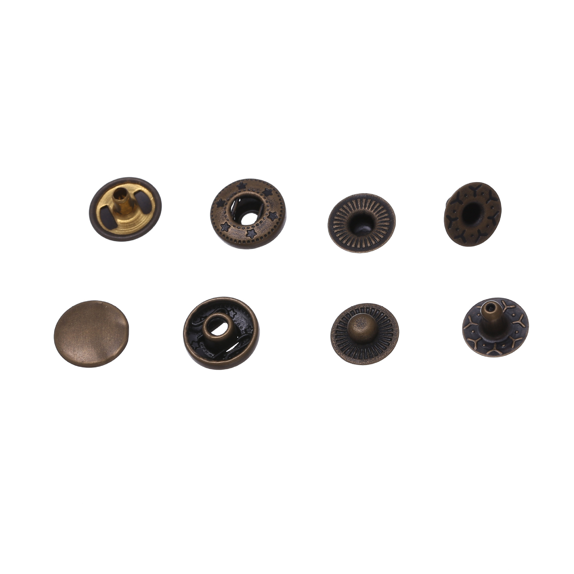 655#铁质大白扣 笔记本外套服饰金属弹簧纽扣四合扣 现货批发