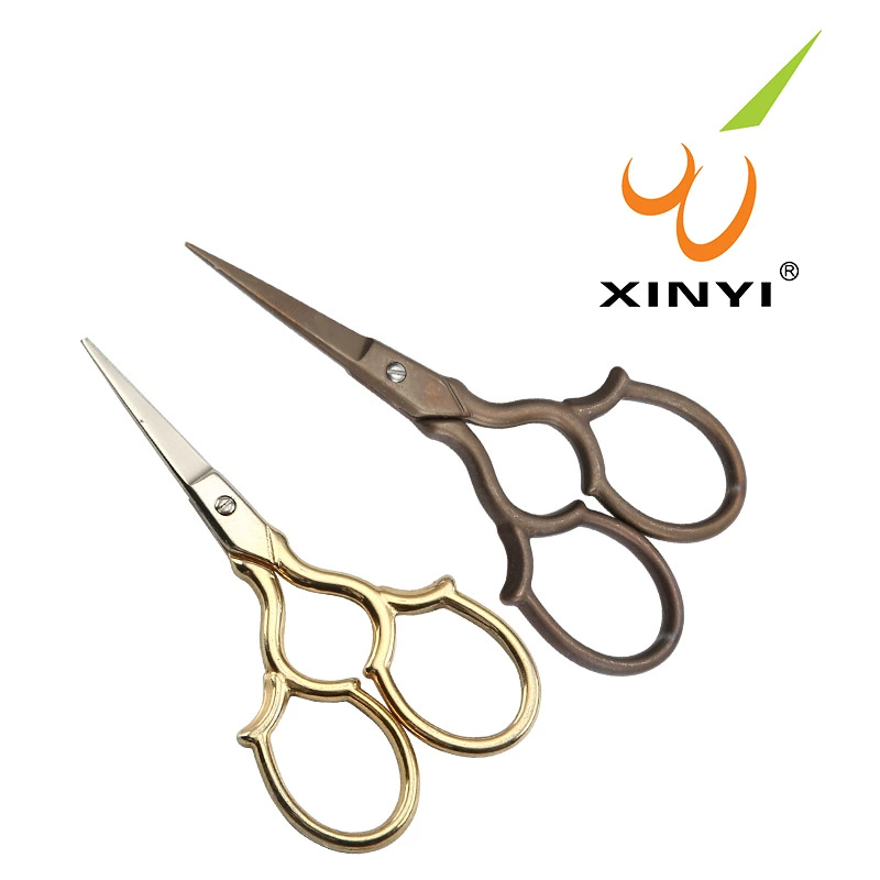 Антикварные ножницы (XINYI) CT11, нержавеющая сталь, стиль ретро с золотым напылением