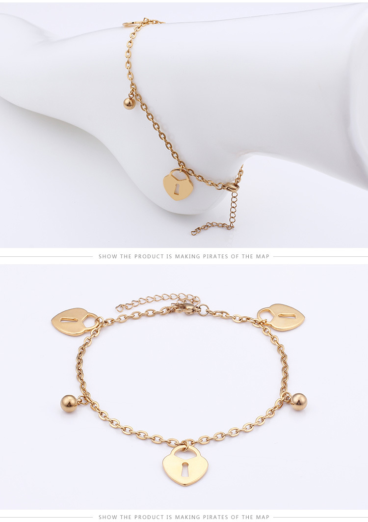 fashion simple wild stainless steel plating 18K real gold anklet