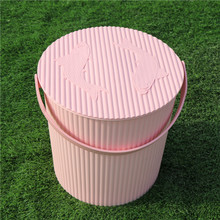 加厚手提塑料水桶 帶蓋可坐釣魚桶 洗澡多用桶 多功能儲物收納桶