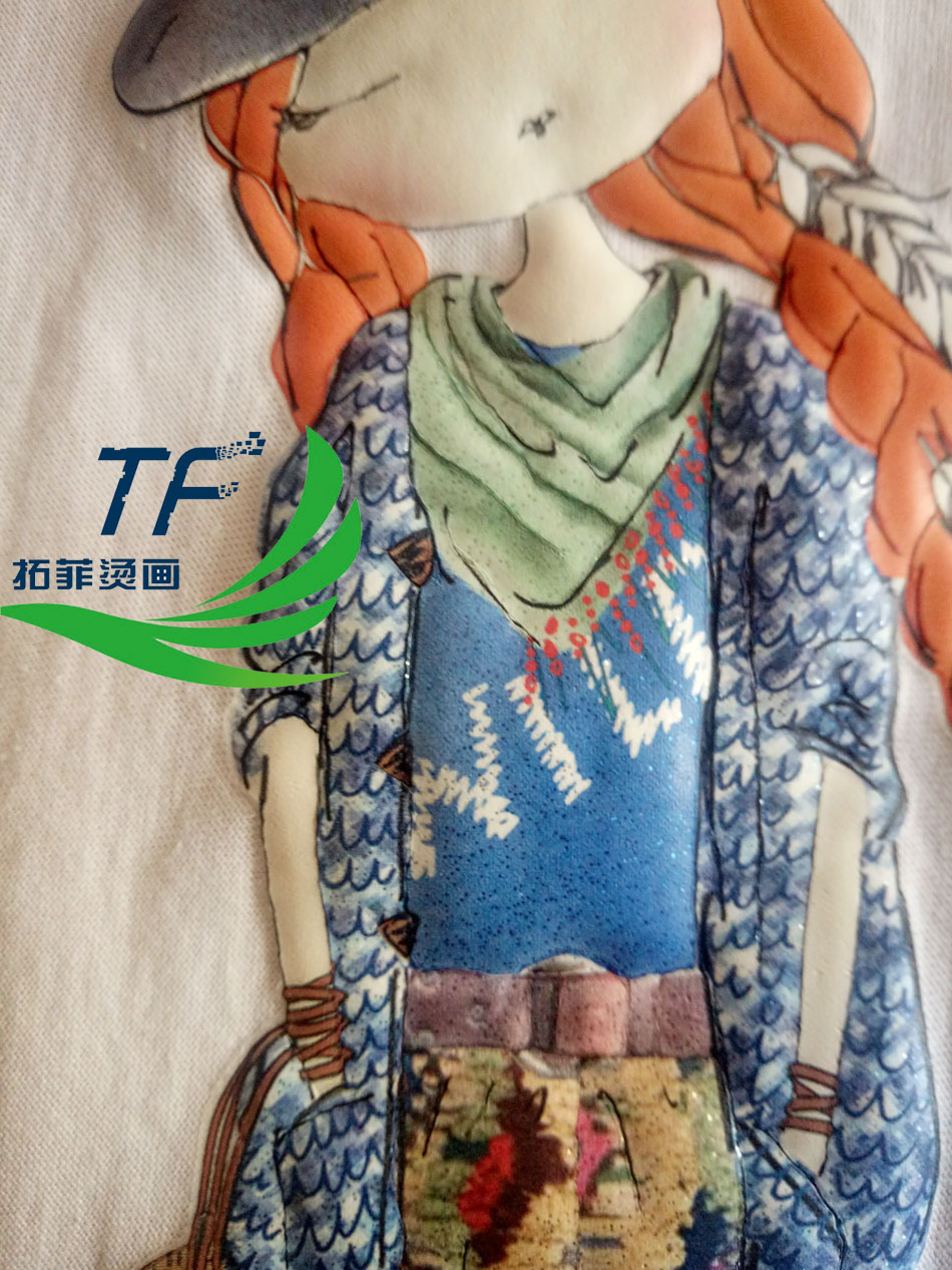 烫画厂烫画定制 服装立体发泡烫画 金银葱热转印服装印花-阿里巴巴