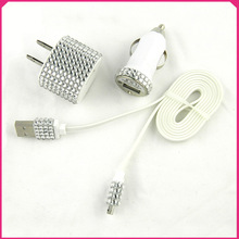 镶钻USB充电器外壳装饰贴钻手机充电线全身水钻贴纸工厂直供手工